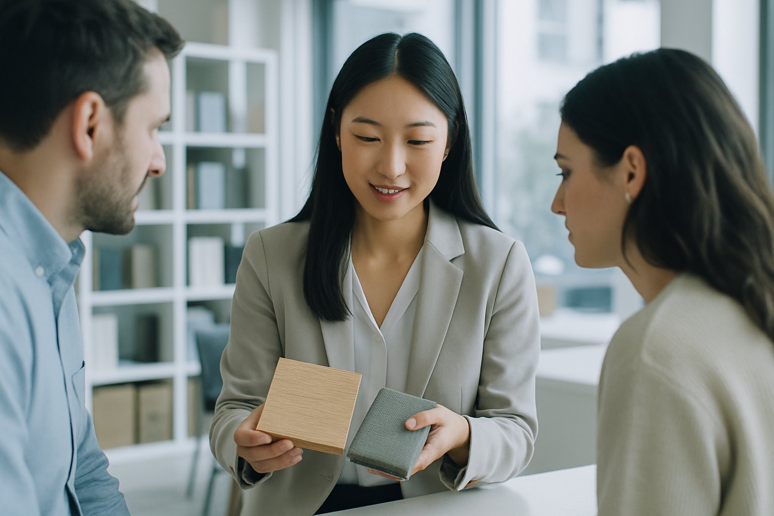 Un professionnel échange avec le client sur ses besoins